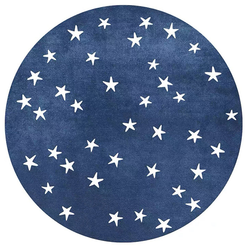Artistic Indoor Rug Star Print Washable Carpet Living Room Polyster Rug with Non-Slip Backing
