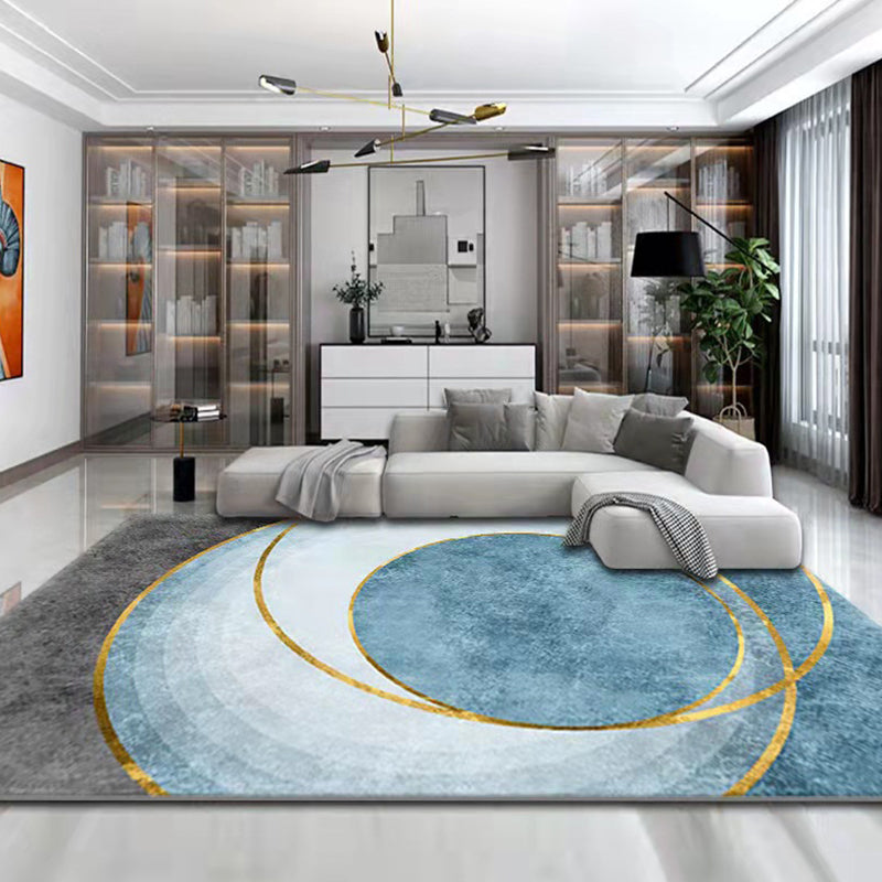 Antique Geometry Print Carpet Polyester Area Rug Stain Resistant Indoor Carpet for Living Room