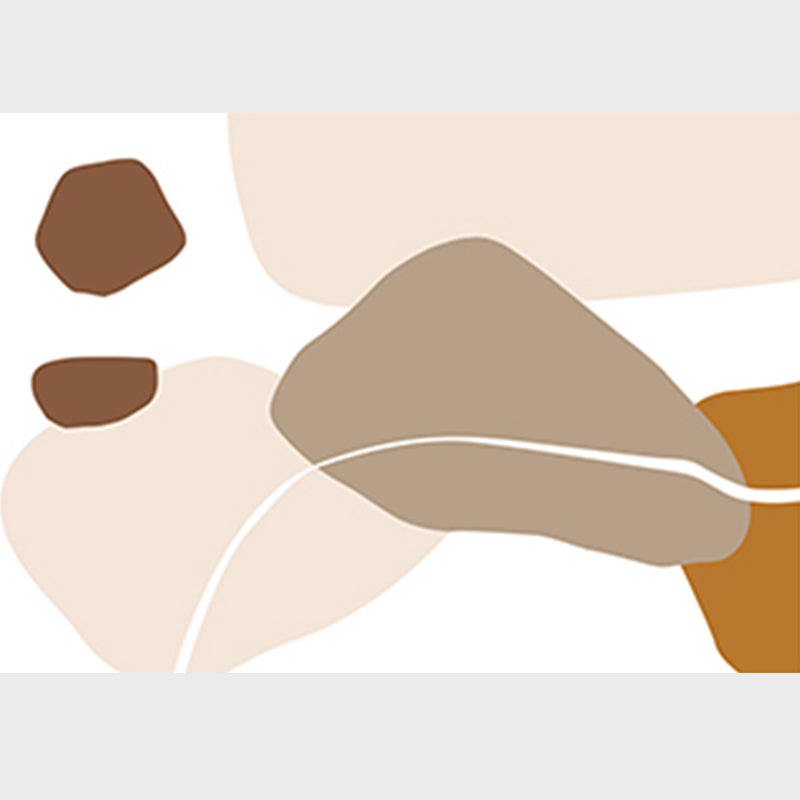 Moderner Farbblock-Teppich in Beige, Polyester-Teppich mit rutschfester Rückseite für die Inneneinrichtung