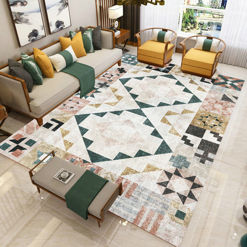 Vintage Medaillon Print Teppich Antiquen Polyester Teppichfleckfest -Widerstandsbereich Teppich für Wohnkultur