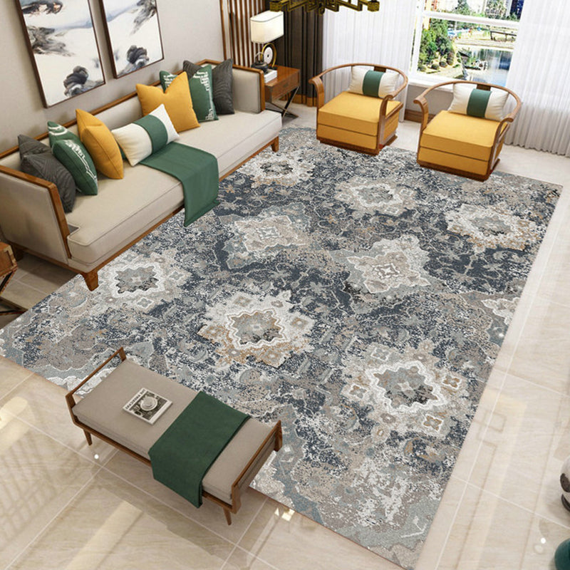 Vintage Medaillon Print Teppich Antiquen Polyester Teppichfleckfest -Widerstandsbereich Teppich für Wohnkultur