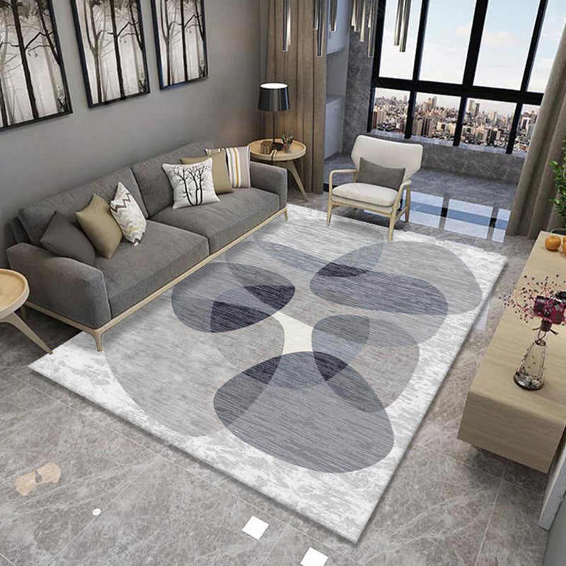Simple Geometry Pattern Rug Polyester Carpet Non-Slip Backing Indoor Carpet for Home Decoration
