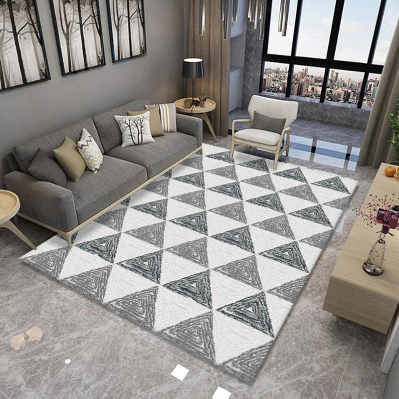 Simple Geometry Pattern Rug Polyester Carpet Non-Slip Backing Indoor Carpet for Home Decoration