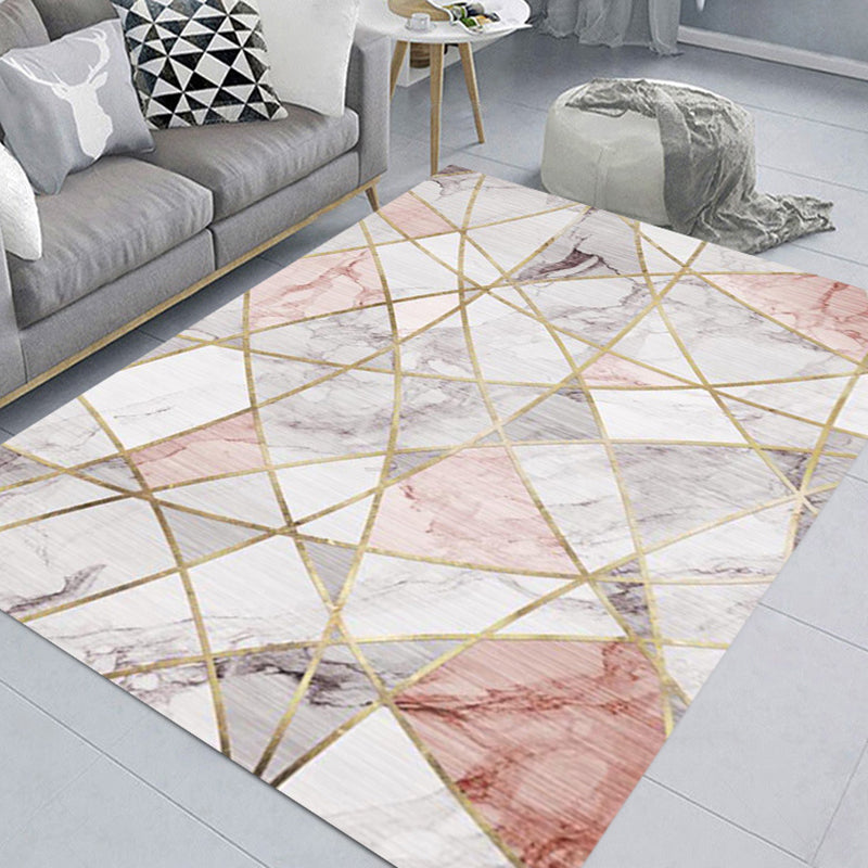 Modern Graphic Pattern Rug Polyester Carpet Pet Friendly Indoor Carpet for Home Decoration