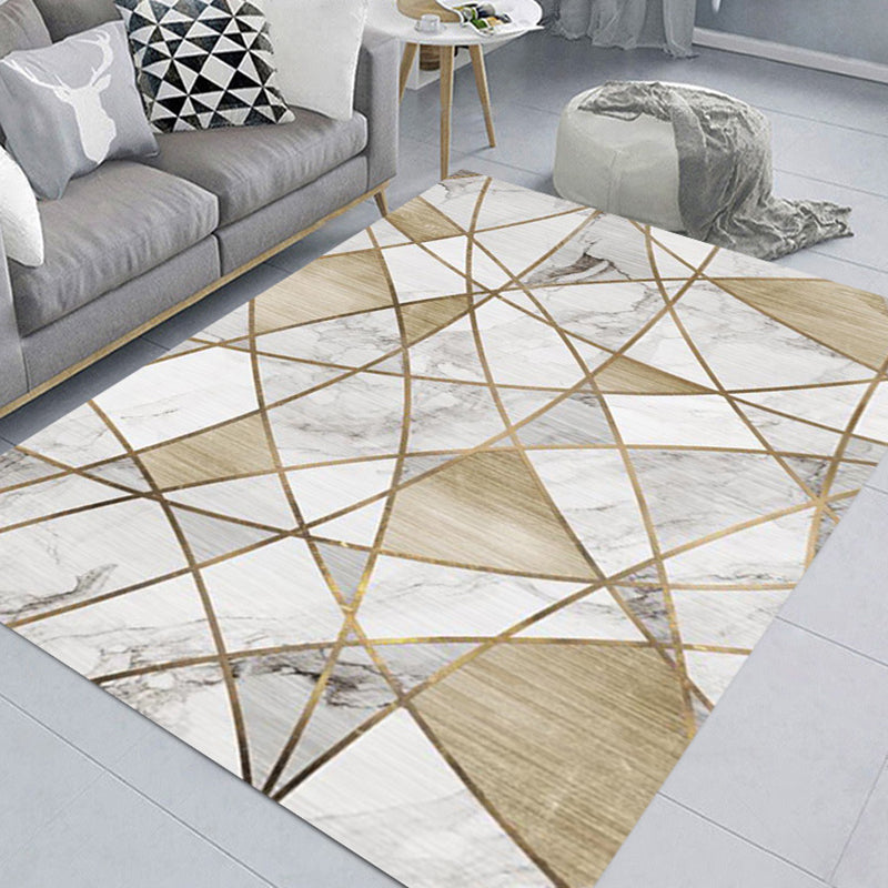 Modern Graphic Pattern Rug Polyester Carpet Pet Friendly Indoor Carpet for Home Decoration