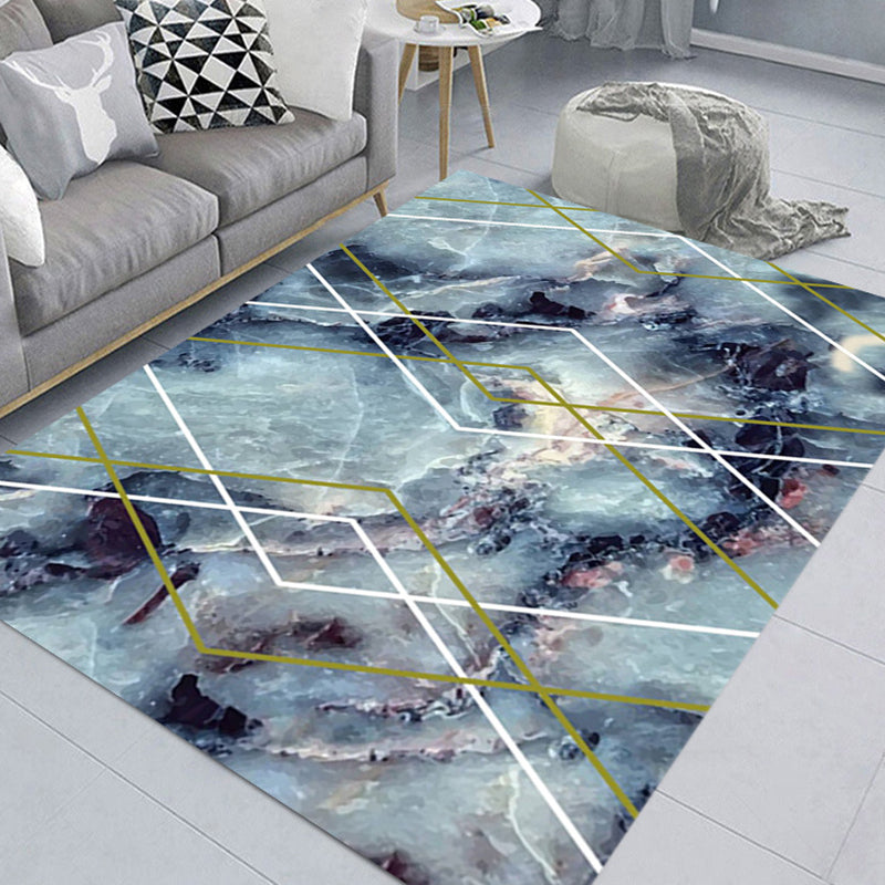 Modern Graphic Pattern Rug Polyester Carpet Pet Friendly Indoor Carpet for Home Decoration