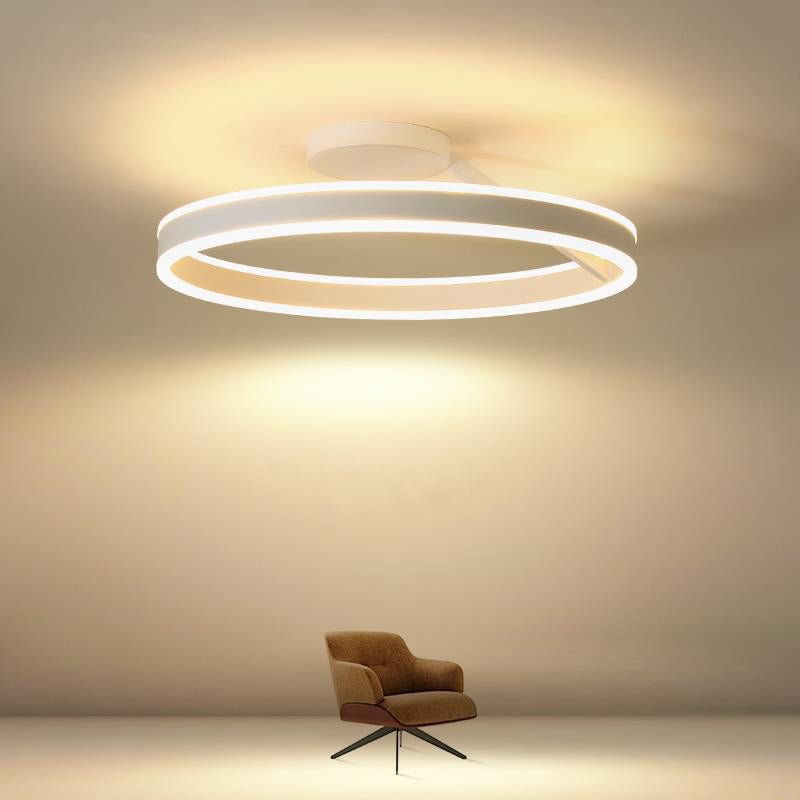 Luz empotrada LED de metal 1 luz de montaje semi empotrado de anillo de estilo moderno