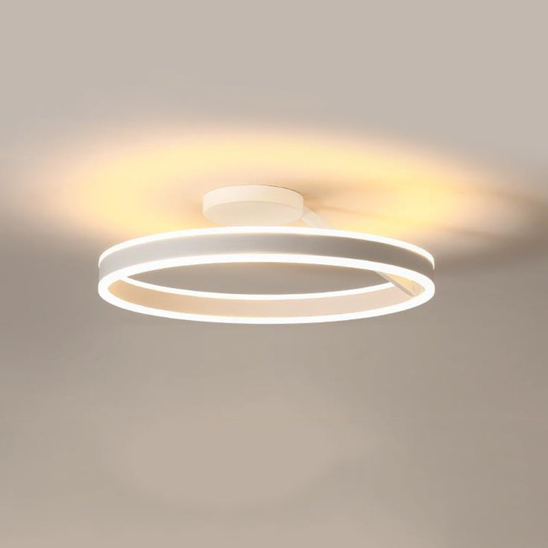 Luz empotrada LED de metal 1 luz de montaje semi empotrado de anillo de estilo moderno