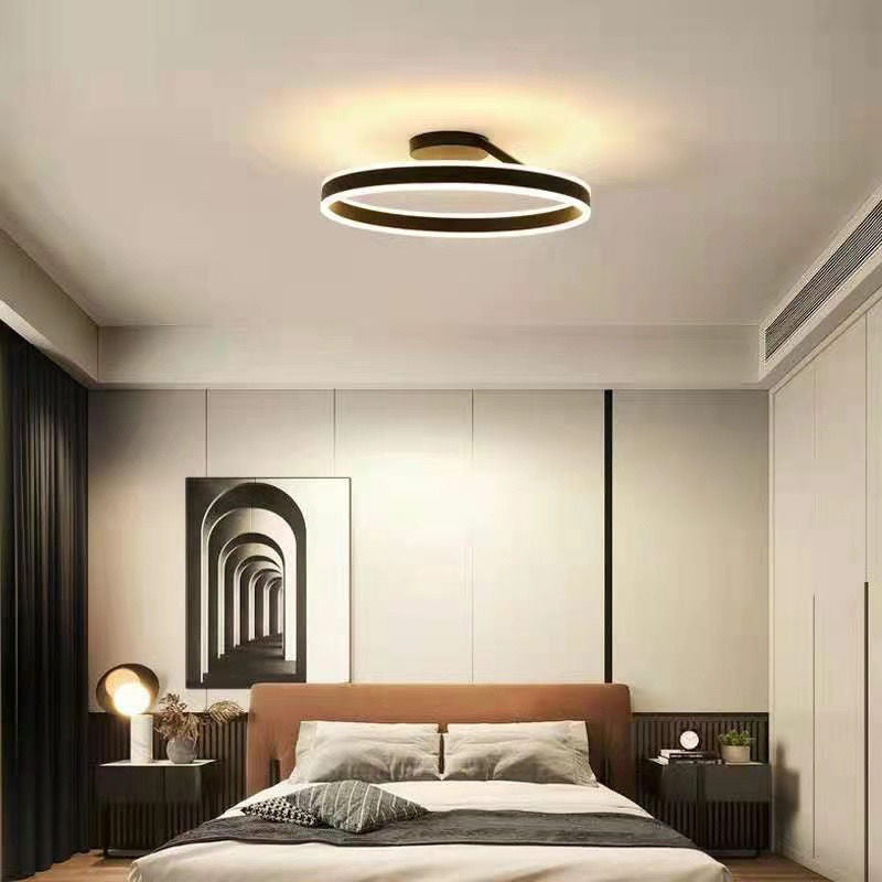 Luz empotrada LED de metal 1 luz de montaje semi empotrado de anillo de estilo moderno