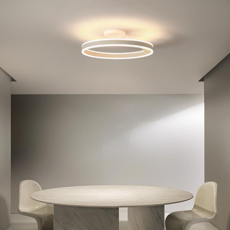 Luz empotrada LED de metal 1 luz de montaje semi empotrado de anillo de estilo moderno