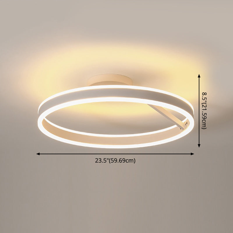 Luz empotrada LED de metal 1 luz de montaje semi empotrado de anillo de estilo moderno