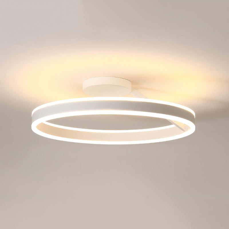 Luz empotrada LED de metal 1 luz de montaje semi empotrado de anillo de estilo moderno