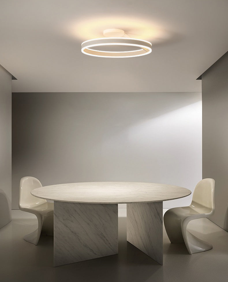 Luz empotrada LED de metal 1 luz de montaje semi empotrado de anillo de estilo moderno