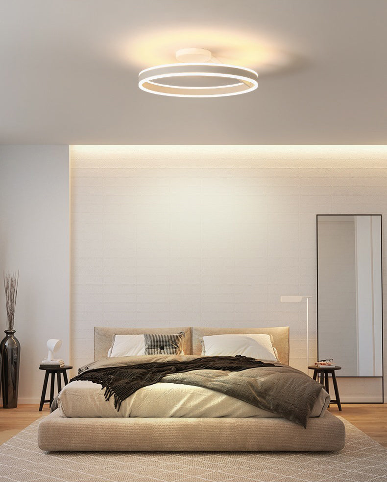 Luz empotrada LED de metal 1 luz de montaje semi empotrado de anillo de estilo moderno
