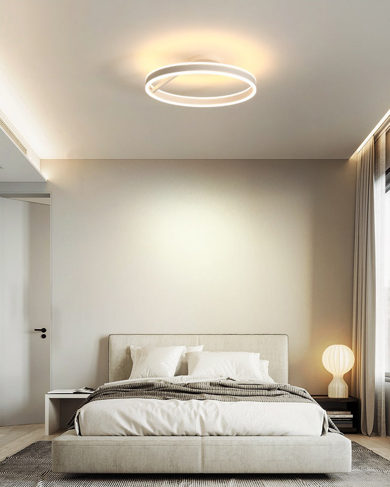 Luz empotrada LED de metal 1 luz de montaje semi empotrado de anillo de estilo moderno