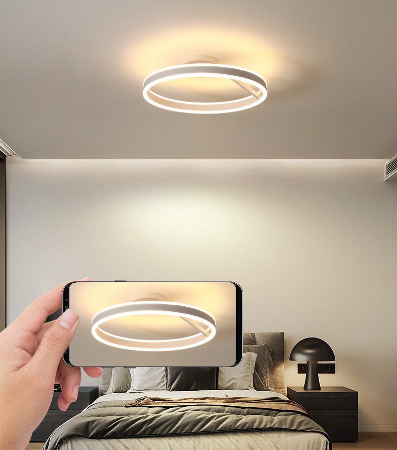 Luz empotrada LED de metal 1 luz de montaje semi empotrado de anillo de estilo moderno