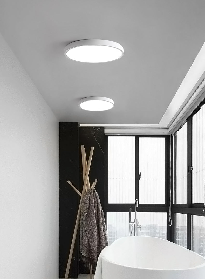 Plafonnier rond à 1 lumière en plastique de style moderne