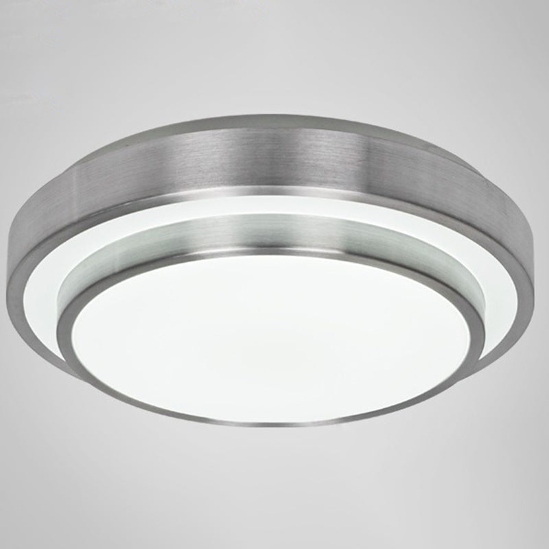 Luces de techo de montaje en superficie LED circulares de estilo moderno Luz de techo empotrada de aluminio en plata