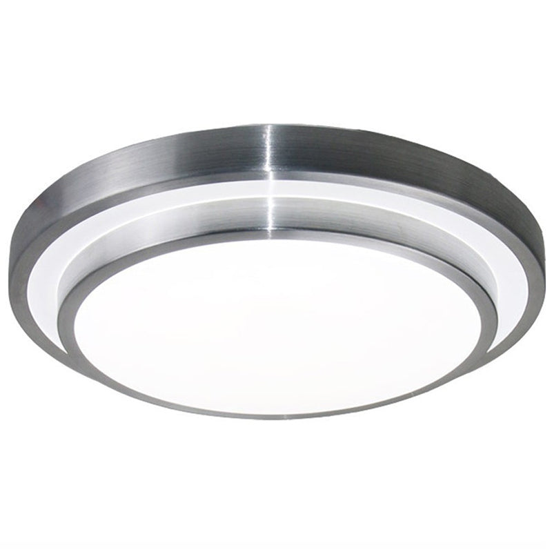Luces de techo de montaje en superficie LED circulares de estilo moderno Luz de techo empotrada de aluminio en plata