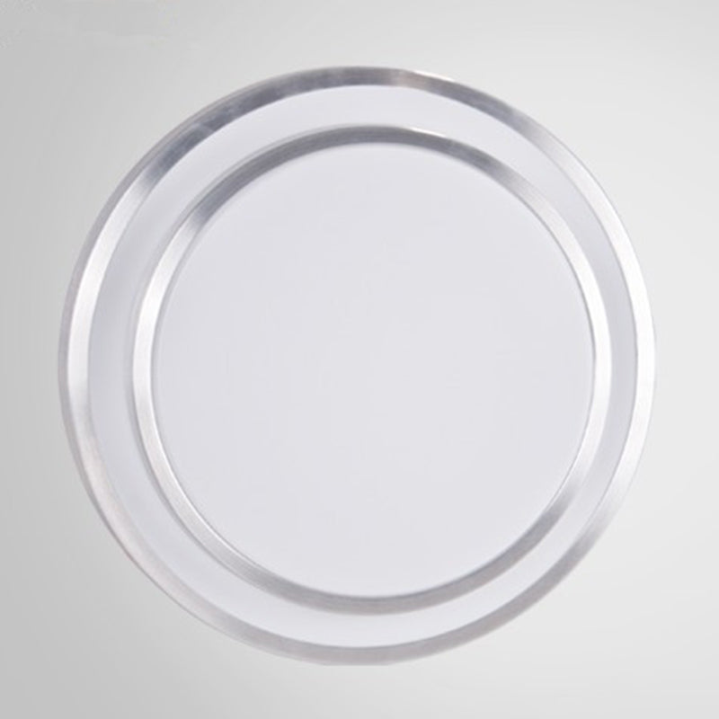 Luces de techo de montaje en superficie LED circulares de estilo moderno Luz de techo empotrada de aluminio en plata