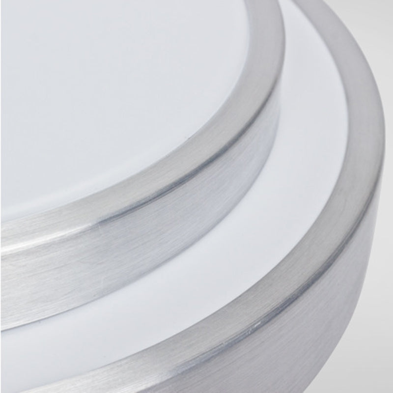 Luces de techo de montaje en superficie LED circulares de estilo moderno Luz de techo empotrada de aluminio en plata