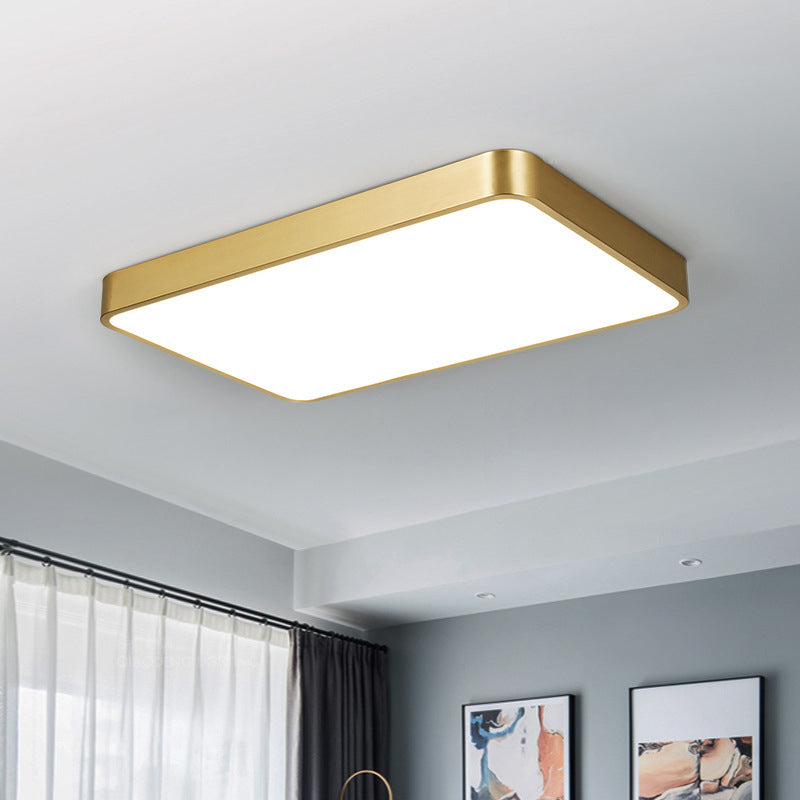 Kreisförmige Deckenleuchten im modernen Stil, 1-Licht-Acryl-Einbauleuchte aus Messing