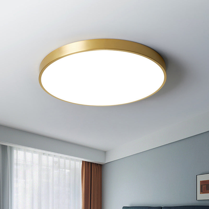 Kreisförmige Deckenleuchten im modernen Stil, 1-Licht-Acryl-Einbauleuchte aus Messing