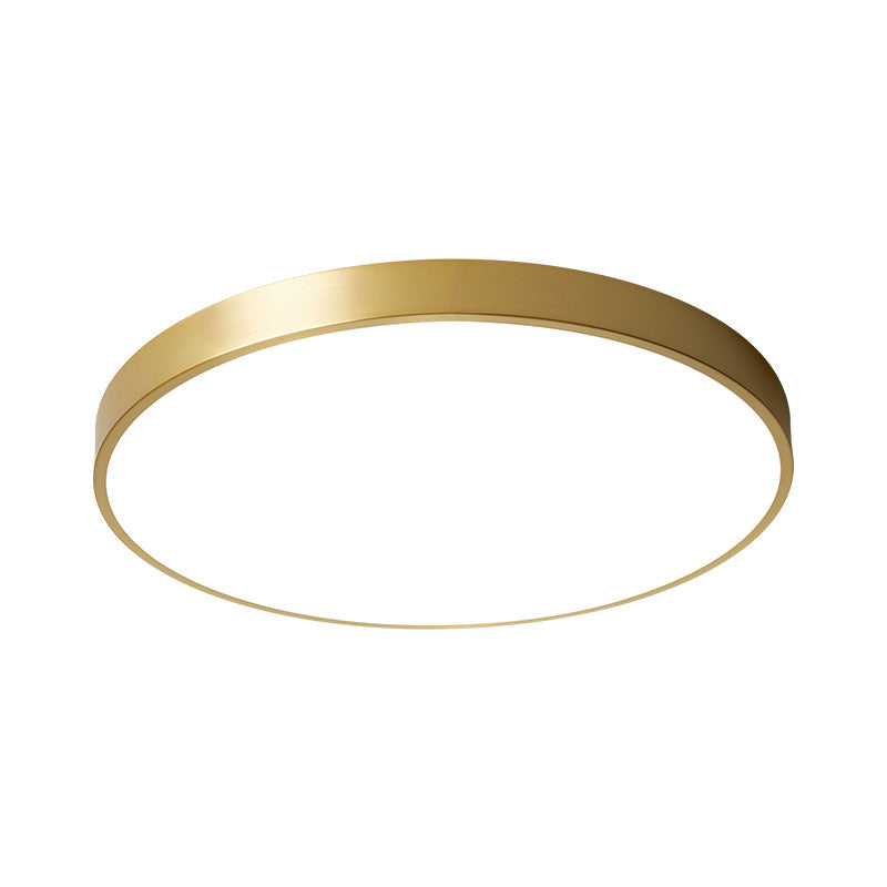 Kreisförmige Deckenleuchten im modernen Stil, 1-Licht-Acryl-Einbauleuchte aus Messing