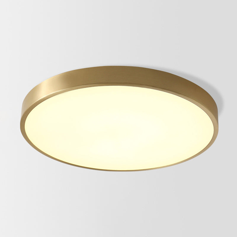 Kreisförmige Deckenleuchten im modernen Stil, 1-Licht-Acryl-Einbauleuchte aus Messing