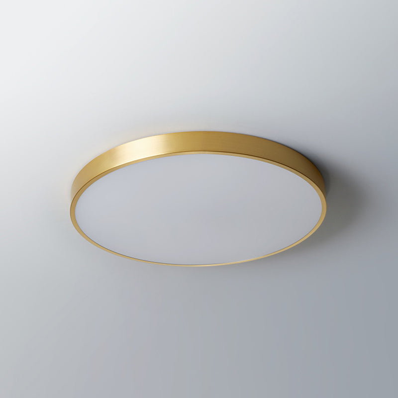 Kreisförmige Deckenleuchten im modernen Stil, 1-Licht-Acryl-Einbauleuchte aus Messing