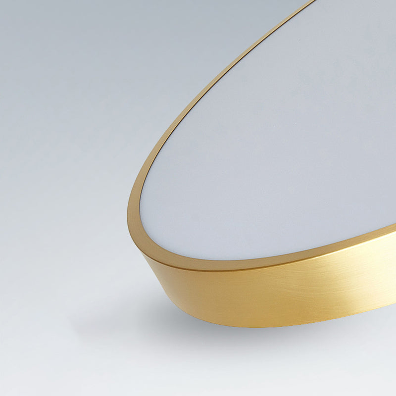 Kreisförmige Deckenleuchten im modernen Stil, 1-Licht-Acryl-Einbauleuchte aus Messing