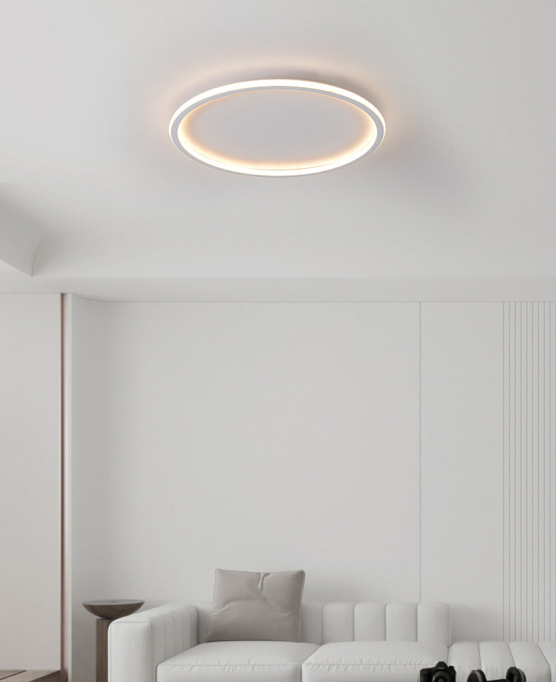 Plafonnier encastré à LED en aluminium à anneau, plafonnier à 1 lumière de style moderne