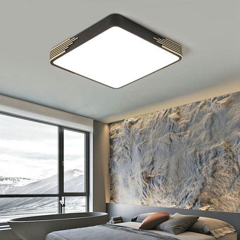 1-flammige, schwarze, bündige Deckenleuchte, runde, moderne Aluminium-Unterputzleuchte