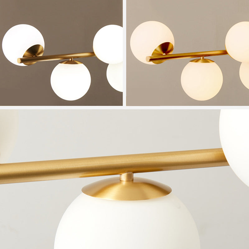 Brass 7-Light Island Light in Modern Luxury Style Copper Globe Pendant Light for Dining Room