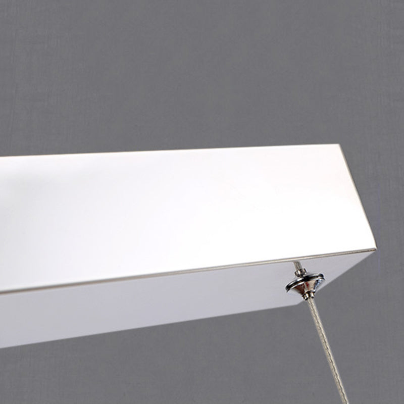 Acrylic White Linear LED Island Light in Modern Style Wrought Iron Pendant Light for Dining Room