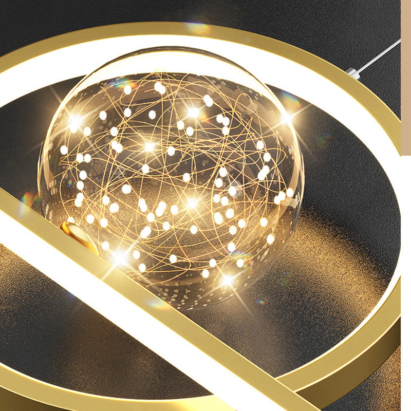 Geometric Island Pendant Lights Modern Chandelier Metal Island Lighting 4 Light in Gold