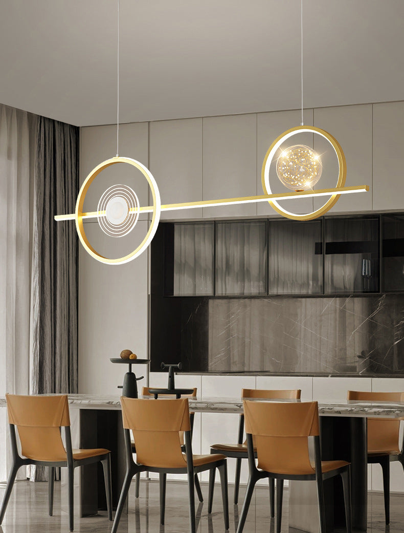 Geometric Island Pendant Lights Modern Chandelier Metal Island Lighting 4 Light in Gold