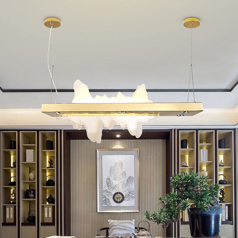 Adjustable 1 Light Island Lights Modern Lighting Chandelier Metal Island Lamps in Gold