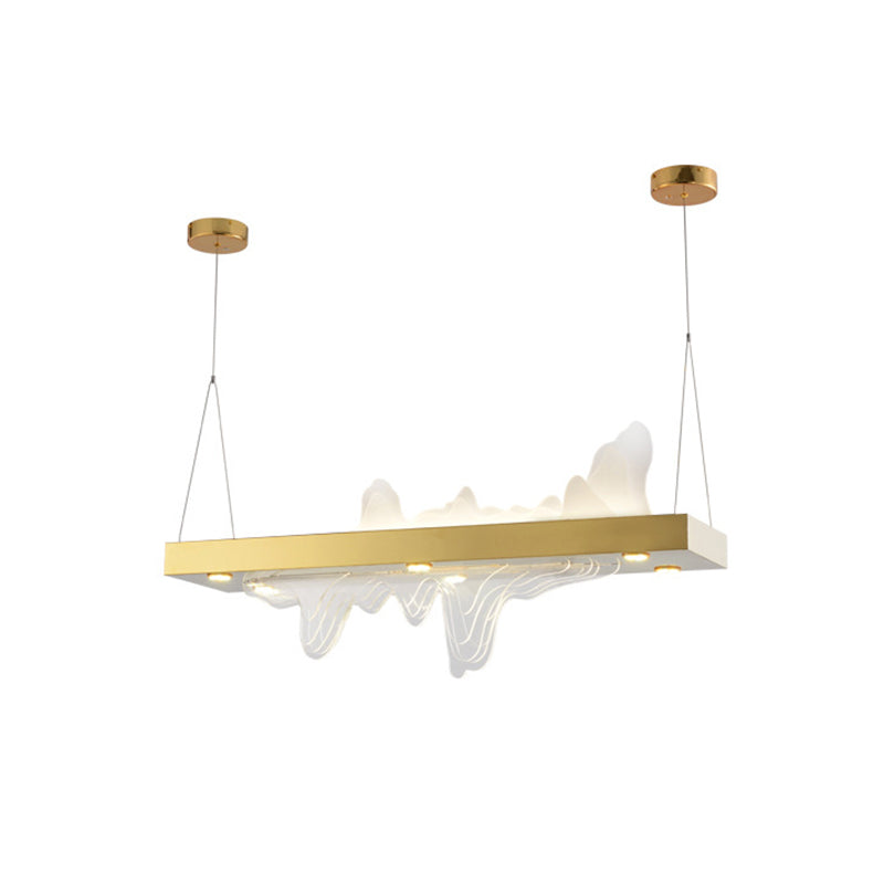 Adjustable 1 Light Island Lights Modern Lighting Chandelier Metal Island Lamps in Gold