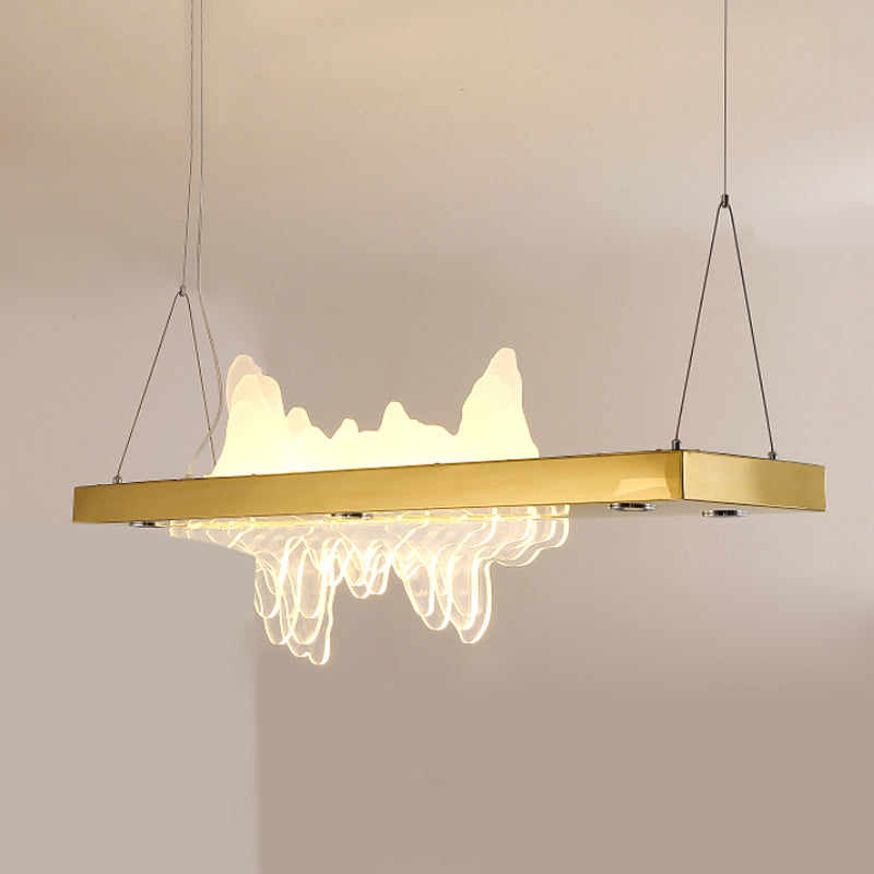 Adjustable 1 Light Island Lights Modern Lighting Chandelier Metal Island Lamps in Gold