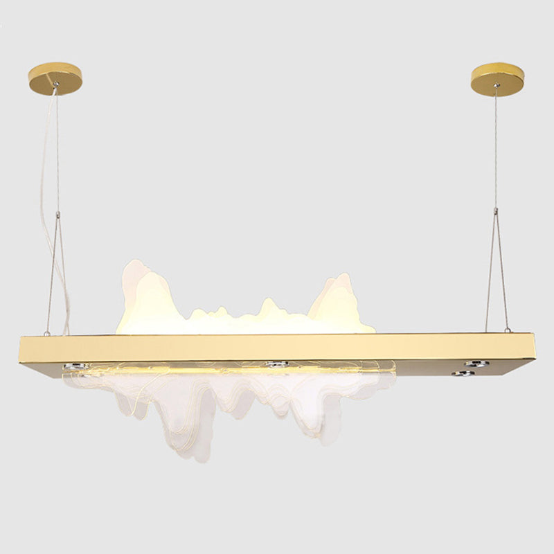 Adjustable 1 Light Island Lights Modern Lighting Chandelier Metal Island Lamps in Gold
