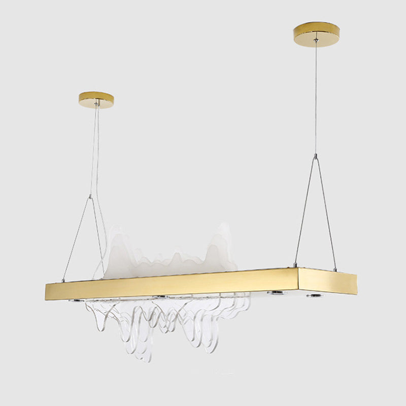 Adjustable 1 Light Island Lights Modern Lighting Chandelier Metal Island Lamps in Gold