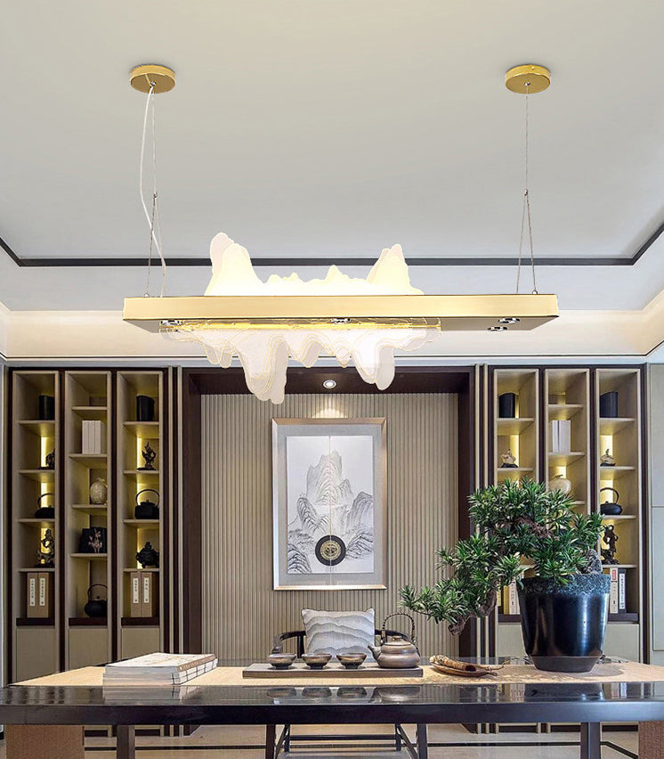 Adjustable 1 Light Island Lights Modern Lighting Chandelier Metal Island Lamps in Gold