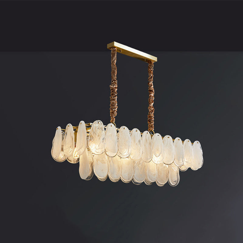 10 Light Gem Island Lights Modern Pendant Lighting Glass And Metal Island Lamps in Gold