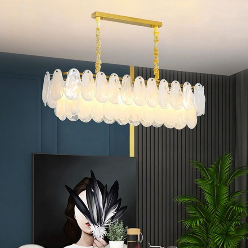 10 Light Gem Island Lights Modern Pendant Lighting Glass And Metal Island Lamps in Gold