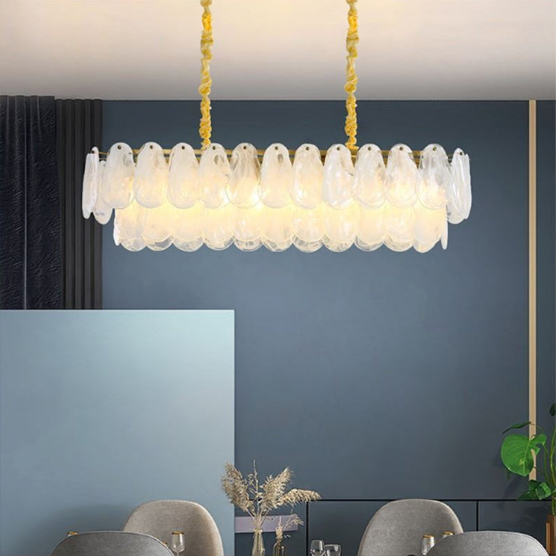 10 Light Gem Island Lights Modern Pendant Lighting Glass And Metal Island Lamps in Gold