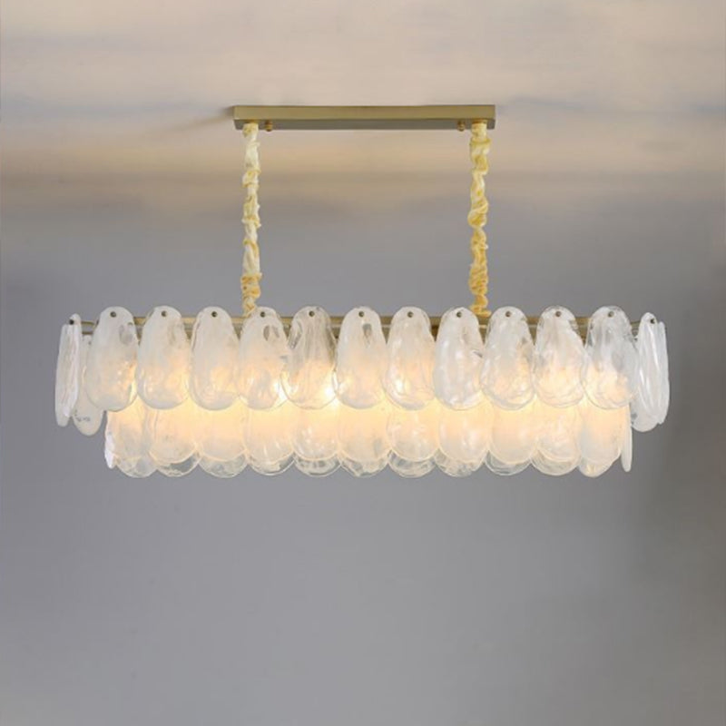 10 Light Gem Island Lights Modern Pendant Lighting Glass en Metal Island Lamps in Gold