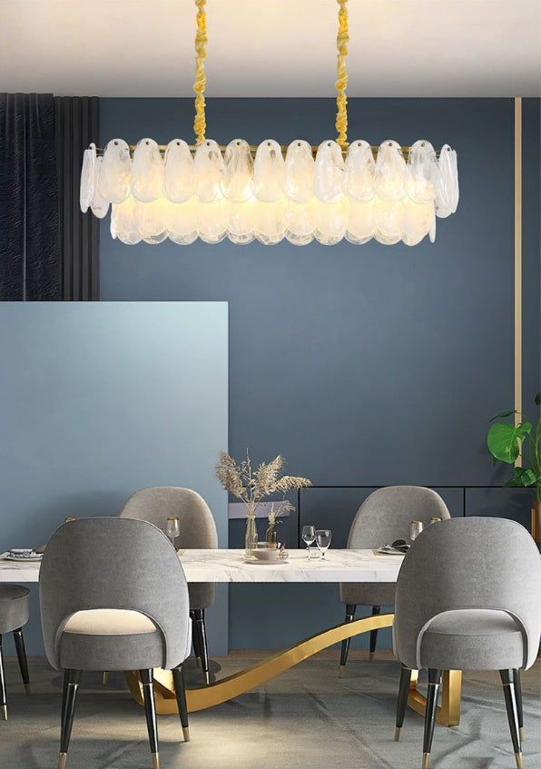 10 Light Gem Island Lights Modern Pendant Lighting Glass And Metal Island Lamps in Gold