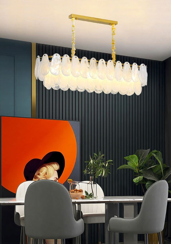 10 Light Gem Island Lights Modern Pendant Lighting Glass And Metal Island Lamps in Gold