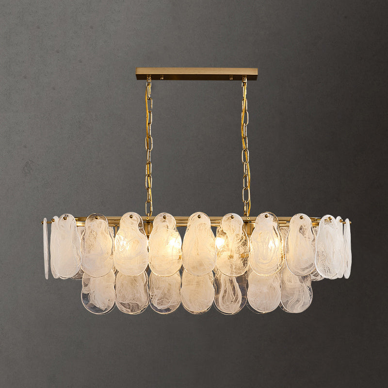 8 Light Gem Island Lighting Lighting Modern Lamandelier Glass e Metal Island Lampade in oro